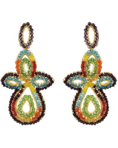 Lavish by Tricia Milaneze Multi & Echo Handmade Crochet Earrings - Green