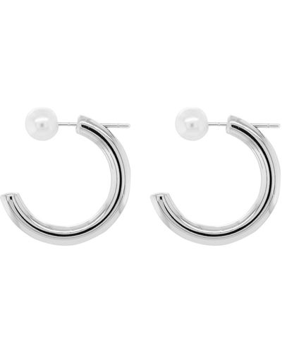 Undefined Jewelry Pearl Open End Earrings - Metallic