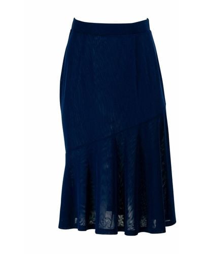 Kristinit Navy Chatteron Skirt - Blue
