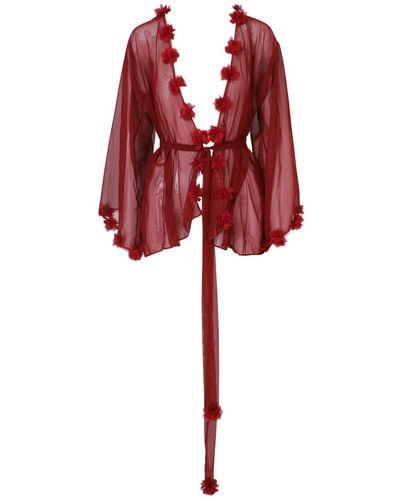 Belle -et-BonBon Fifi New Edition Backless Short Petal Kimono - Red