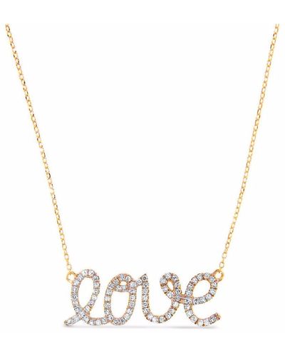 Cosanuova Diamond Love Necklace 14k Yellow - Metallic