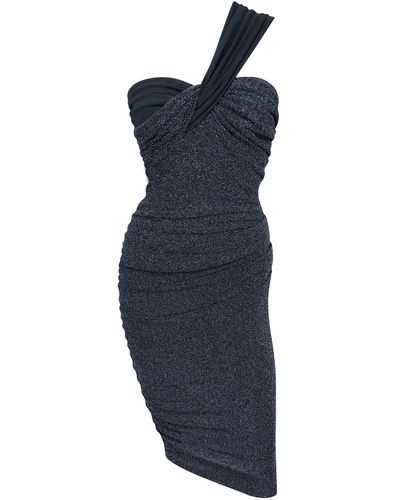 Me & Thee Loose Lipped Navy Bust Detail Dress - Blue