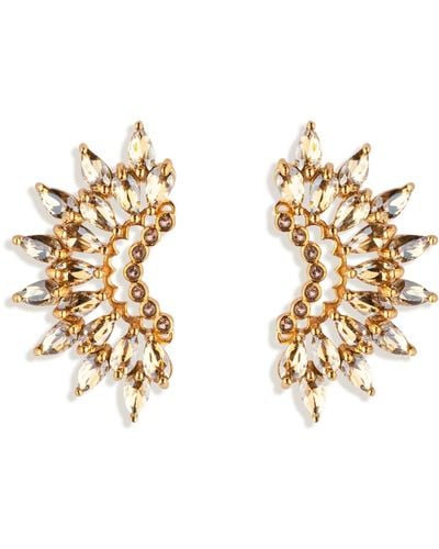 Mignonne Gavigan Crystal Madeline Crescent Earrings Champagne - Metallic