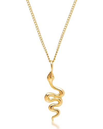 Nialaya Necklace With Mini Snake Pendant - Metallic