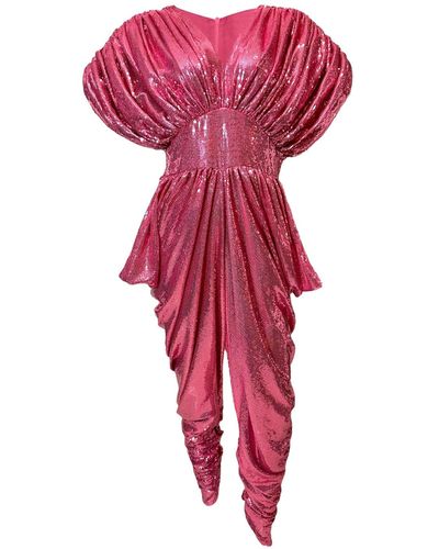 Julia Clancey Zowie Pink Sequin Jumpsuit - Red