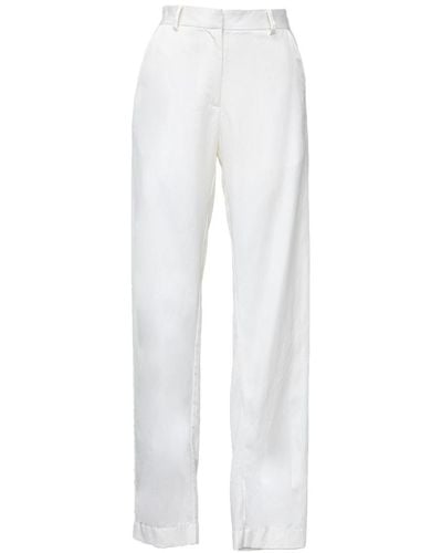 Le Réussi Linen Tailoring Slim Pants - White