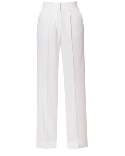 AGGI Jessie Bright Satin Wide Trousers - White