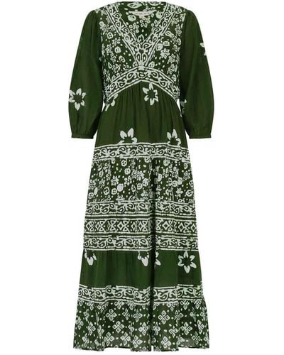 East Christine Batik Forest Organic Cotton Dress - Green