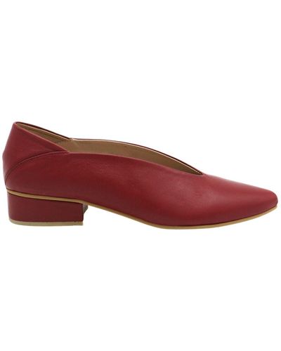 Stivali New York Louvre Slip-on Loafers In Ruby Wine Leather - Red