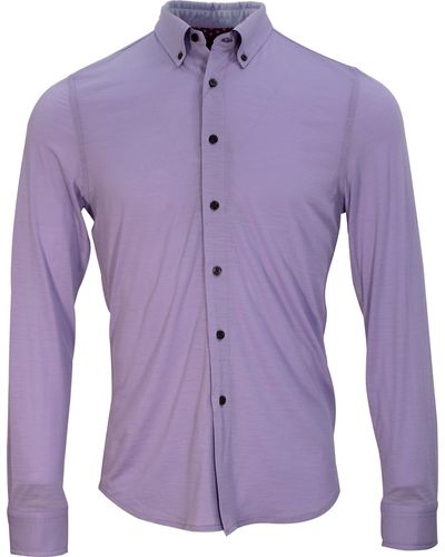 lords of harlech Shawn Merino Shirt In Lavender - Purple