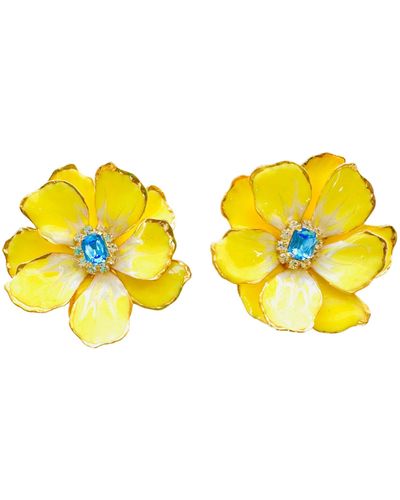 The Pink Reef Jewel Box Florals In Buttercup - Yellow