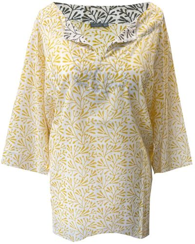 Lime Tree Design Ochre Bud Tunic Top - Natural