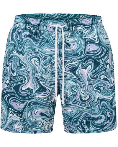 Ekcentrik Purple Haze Swim Shorts - Blue