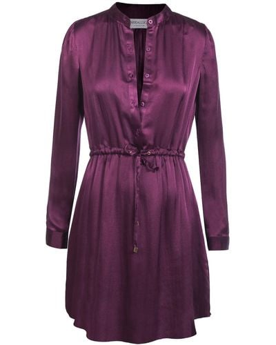 Modallica Viki Violet 100% Organic Gots Certified Silk Mini Dress - Purple