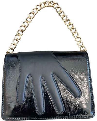 Any Old Iron Black Leather Hand Bag