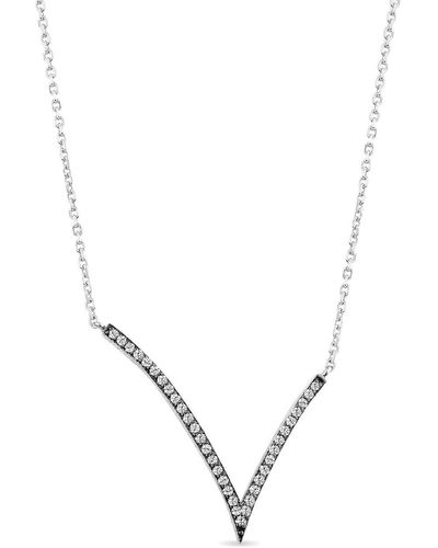 SALLY SKOUFIS Shine Necklace With Made White Diamonds In Platinum - Metallic