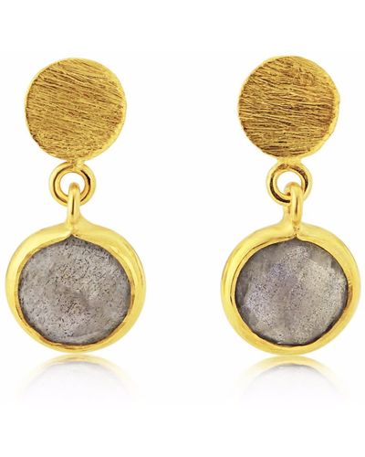 Auree Salina Gold Vermeil & Labradorite Gemstone Drop Earrings - Metallic