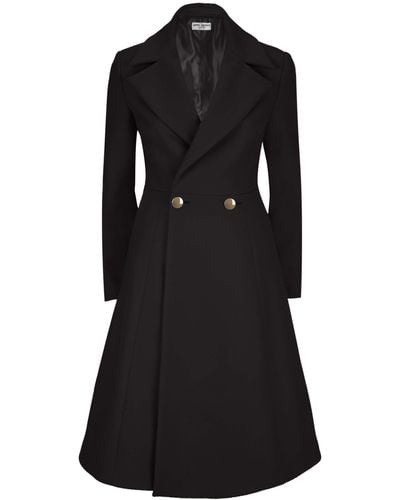James Lakeland Double Breasted A Line Coat - Black