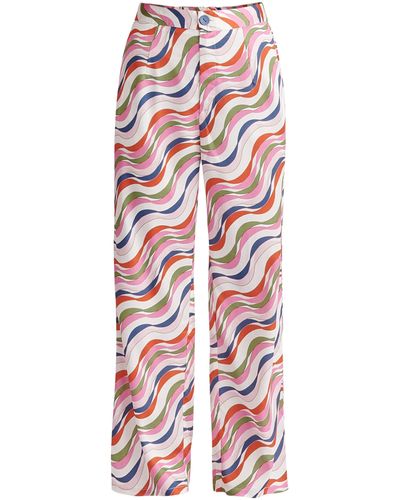 Paisie Wave Print Trousers - Red