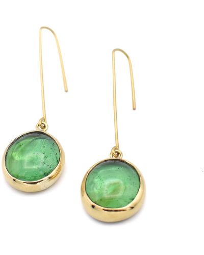 Lala Salama Glass Droplet Earrings - Green