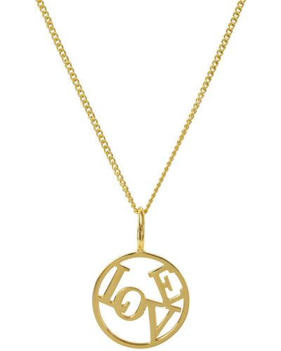 Katie Mullally Love Medallion Yellow Plated Necklace - Metallic