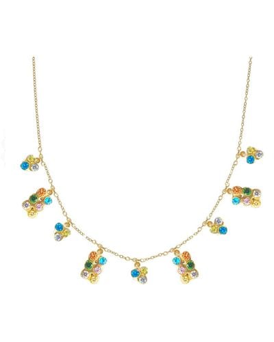 Lily Flo Jewellery Disco Dots Rectangle Dangle Necklace - Metallic
