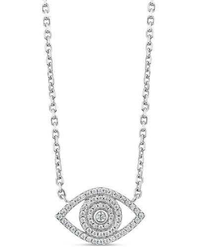 SALLY SKOUFIS Protection Necklace With Made White Diamonds In Sterling Silver