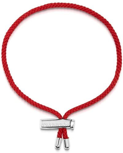 Nialaya String Bracelet With Adjustable Silver Lock - Red