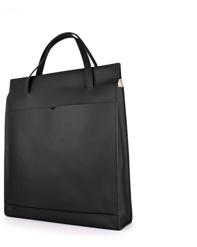 godi. Handmade Adjustable Leather Tote Bag - Black