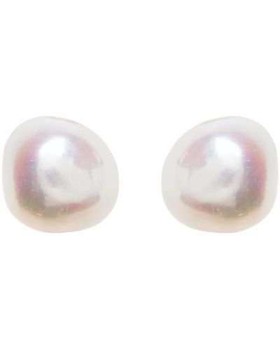 Ora Pearls White Baroque Pearl Studs Earrings - Pink