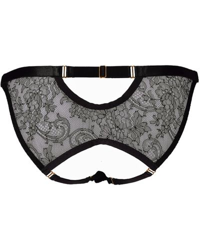 Something Wicked Annabel Lace Ouvert Open Brief - Black