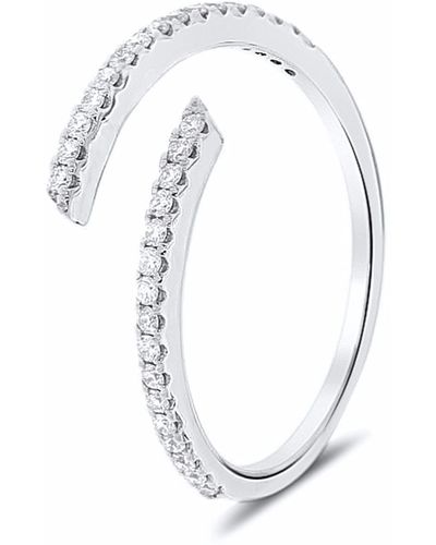 Cosanuova Spiral Diamond Ring 18k White Gold - Metallic