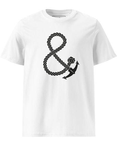 Anchor and Crew Oversized Ampersand Signature Organic Cotton T-shirt - White