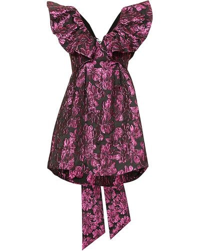 Amy Lynn Jaime Ruffle Sleeve Mini Dress - Purple