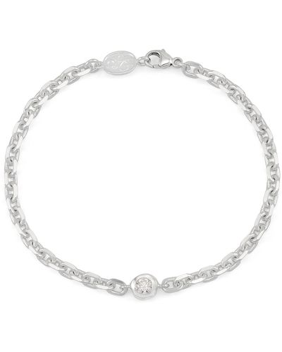 Dower & Hall S White Topaz Chain Bracelet - Metallic