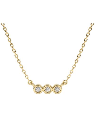 Lily Flo Jewellery 3 Lab Grown Diamonds Bar Necklace On Solid 9k - Metallic