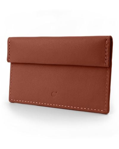godi. Compact Leather Coin And Card Holder - Brown