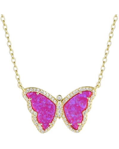 KAMARIA Opal Butterfly Necklace - Purple