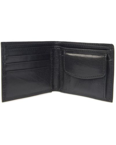 VIDA VIDA Classic Leather Wallet With Coin Pocket - Black