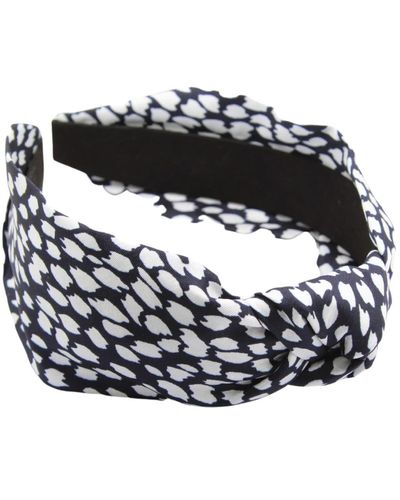 Gosia Orlowska Knotted Satin Silk Headband / Wild Dots - Black
