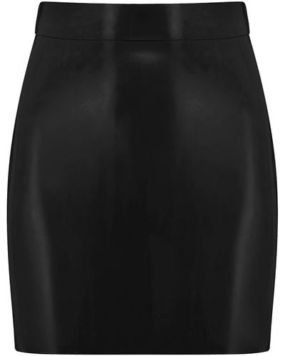 Elissa Poppy Latex Mini Skirt - Black