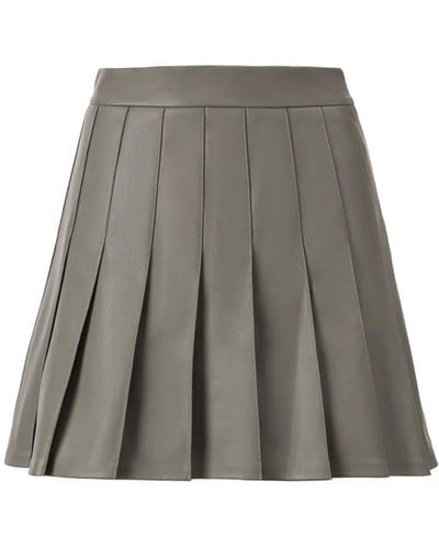Lita Couture Pleated Skirt In Olive - Gray