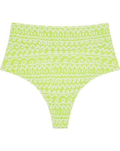 Montce Lime Icing Added Coverage High Rise Bikini Bottom - Green
