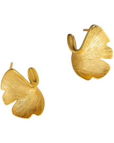 MARIE JUNE Jewelry Sweet Ginkgo Stud Earrings - Metallic