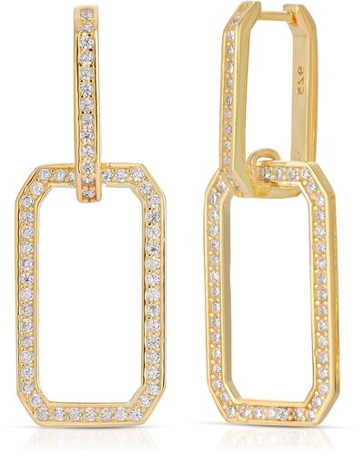 Essentials Pave Chain Drop Earring - Metallic