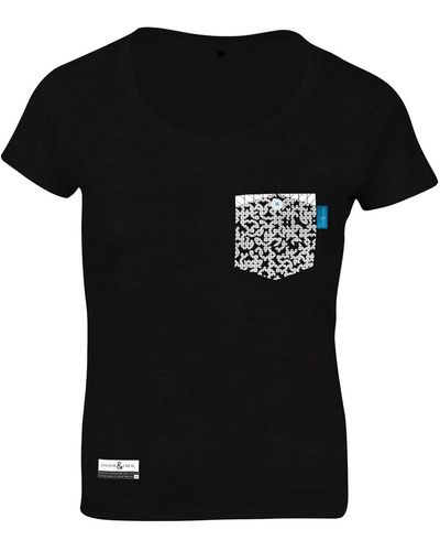Anchor and Crew Noir Digit Print Organic Cotton T-shirt - Black