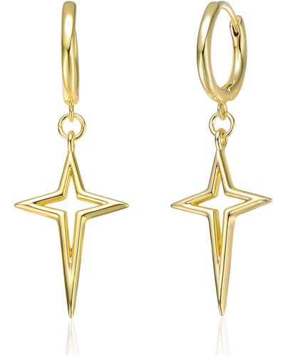 Genevive Jewelry Rachel Glauber Yellow Plated Star Dangle Earrings - Metallic