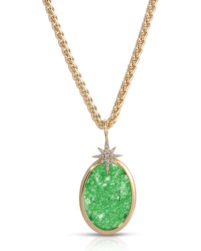 Leeada Jewelry Aurora Pendant Necklace Jade - Metallic