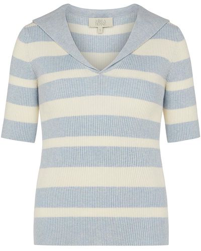 Mirla Beane Lee Organic Short Sleeve Knit - Blue