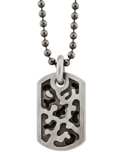 Snake Bones Small Camouflage Dog Tag In Sterling Silver - White